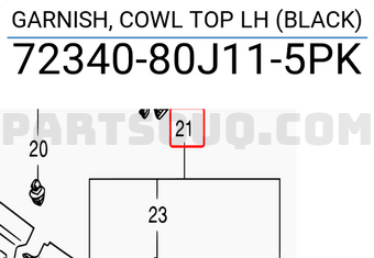 Suzuki 7234080J115PK GARNISH, COWL TOP LH (BLACK)