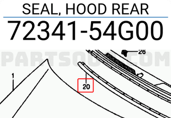 Suzuki 7234154G00 SEAL, HOOD REAR