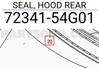 Suzuki 7234154G01 SEAL, HOOD REAR