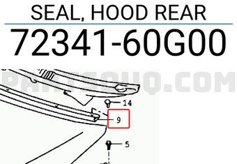 Suzuki 7234160G00 SEAL, HOOD REAR