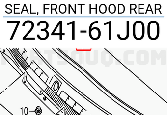 Suzuki 7234161J00 SEAL, FRONT HOOD REAR