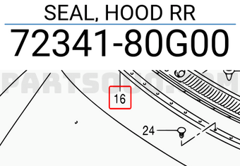 Suzuki 7234180G00 SEAL, HOOD RR