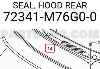 Suzuki 72341M76G00 SEAL, HOOD REAR