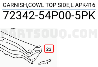 Suzuki 7234254P005PK GARNISH,COWL TOP SIDE,L APK416
