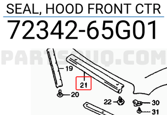 Suzuki 7234265G01 SEAL, HOOD FRONT CTR