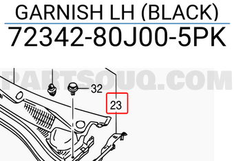 Suzuki 7234280J005PK GARNISH LH (BLACK)