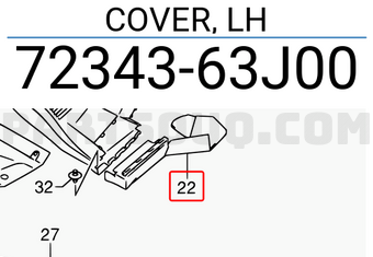Suzuki 7234363J00 COVER, LH