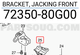 Suzuki 7235080G00 BRACKET, JACKING FRONT