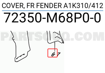 Suzuki 72350M68P00 COVER, FR FENDER A1K310/412