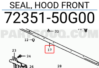 Suzuki 7235150G00 SEAL, HOOD FRONT