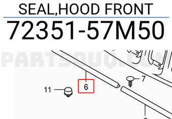 Suzuki 7235157M50 SEAL,HOOD FRONT