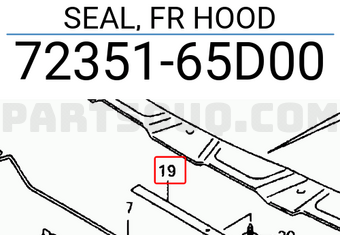 Suzuki 7235165D00 SEAL, FR HOOD