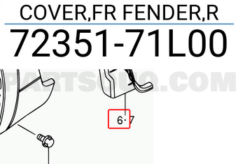 Suzuki 7235171L00 COVER,FR FENDER,R