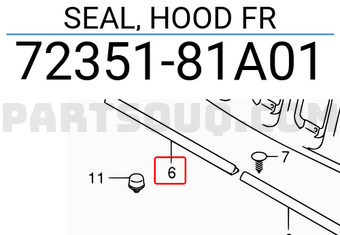 Suzuki 7235181A01 SEAL, HOOD FR