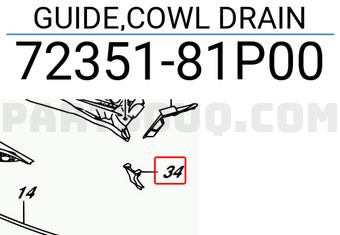 Suzuki 7235181P00 GUIDE,COWL DRAIN