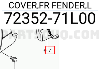 Suzuki 7235271L00 COVER,FR FENDER,L