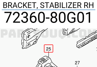 Suzuki 7236080G01 BRACKET, STABILIZER RH