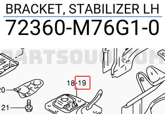 Suzuki 72360M76G10 BRACKET, STABILIZER LH