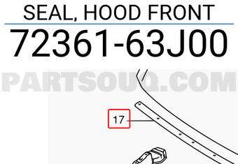Suzuki 7236163J00 SEAL, HOOD FRONT