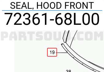 Suzuki 7236168L00 SEAL, HOOD FRONT