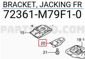Suzuki 72361M79F10 BRACKET, JACKING FR