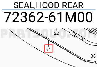 Suzuki 7236261M00 SEAL,HOOD REAR