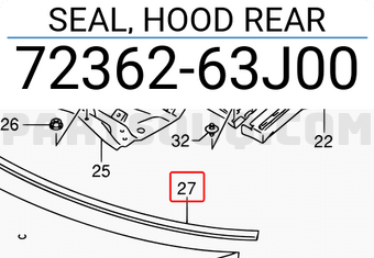 Suzuki 7236263J00 SEAL, HOOD REAR