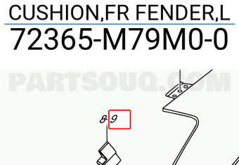 Suzuki 72365M79M00 CUSHION,FR FENDER,L