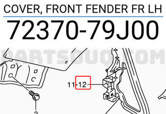 Suzuki 7237079J00 COVER, FRONT FENDER FR LH