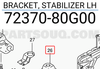 Suzuki 7237080G00 BRACKET, STABILIZER LH