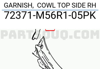 Suzuki 72371M56R105PK GARNISH, COWL TOP SIDE RH