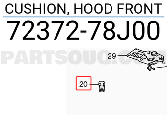 Suzuki 7237278J00 CUSHION, HOOD FRONT