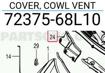Suzuki 7237568L10 COVER, COWL VENT