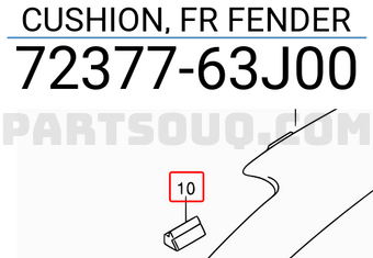 Suzuki 7237763J00 CUSHION, FR FENDER