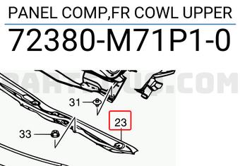 Suzuki 72380M71P10 PANEL COMP,FR COWL UPPER