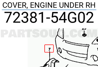 Suzuki 7238154G02 COVER, ENGINE UNDER RH