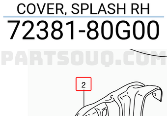 Suzuki 7238180G00 COVER, SPLASH RH