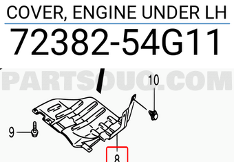 Suzuki 7238254G11 COVER, ENGINE UNDER LH