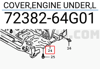 Suzuki 7238264G01 COVER,ENGINE UNDER,L