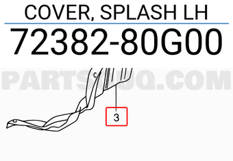 Suzuki 7238280G00 COVER, SPLASH LH