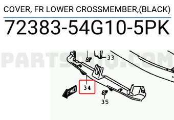 Suzuki 7238354G105PK COVER, FR LOWER CROSSMEMBER,(BLACK)