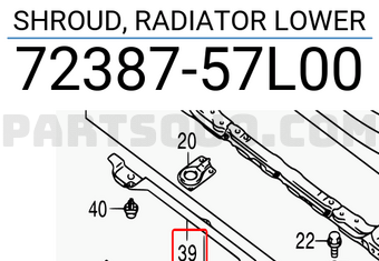 Suzuki 7238757L00 SHROUD, RADIATOR LOWER