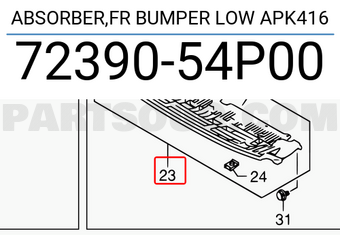 Suzuki 7239054P00 ABSORBER,FR BUMPER LOW APK416