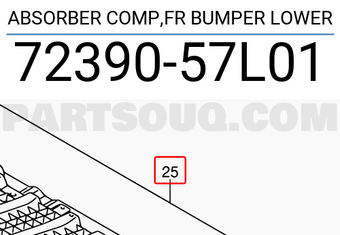 Suzuki 7239057L01 ABSORBER COMP,FR BUMPER LOWER