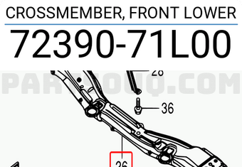 Suzuki 7239071L00 CROSSMEMBER, FRONT LOWER