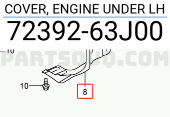Suzuki 7239263J00 COVER, ENGINE UNDER LH