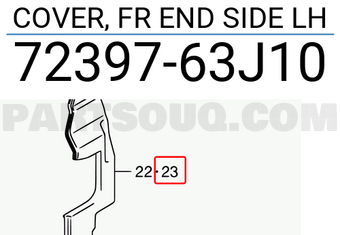 Suzuki 7239763J10 COVER, FR END SIDE LH