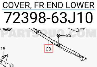 Suzuki 7239863J10 COVER, FR END LOWER