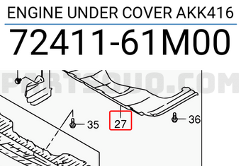 Suzuki 7241161M00 ENGINE UNDER COVER AKK416