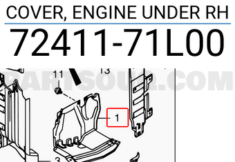 Suzuki 7241171L00 COVER, ENGINE UNDER RH